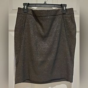 Black and gold patterned mini skirt sz 10